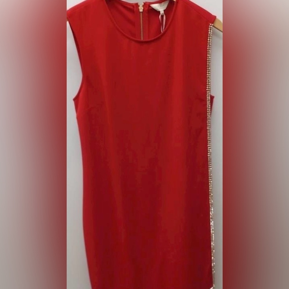 Ted Baker London 'Burford' Double Layer Embellished Dress in Red Size 3 - Picture 6 of 6